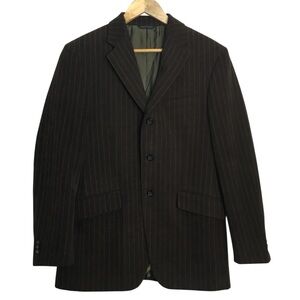 Vintage Banana Republic 2000s Blazer Striped Cotton Twill Brown Sz 38